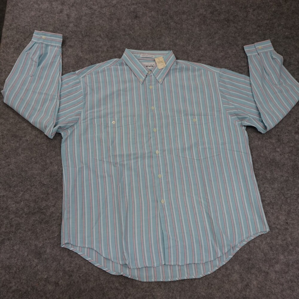 Vintage Levis Shirt Mens XL Button Up Long Sleeve Classic Fit Cotton Striped